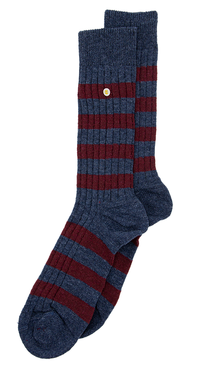 Merino Cosy Rib Stripes | Navy