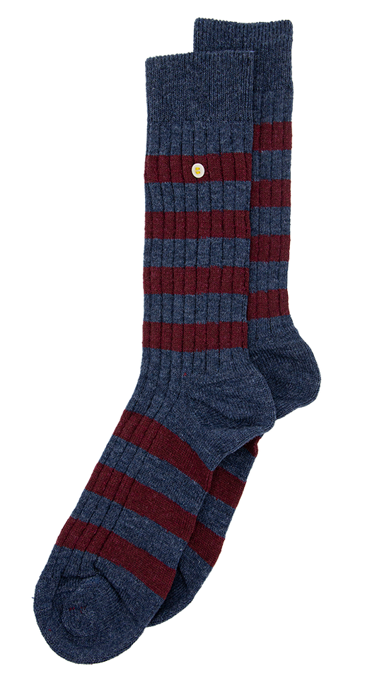 Merino Cosy Rib Stripes | Navy