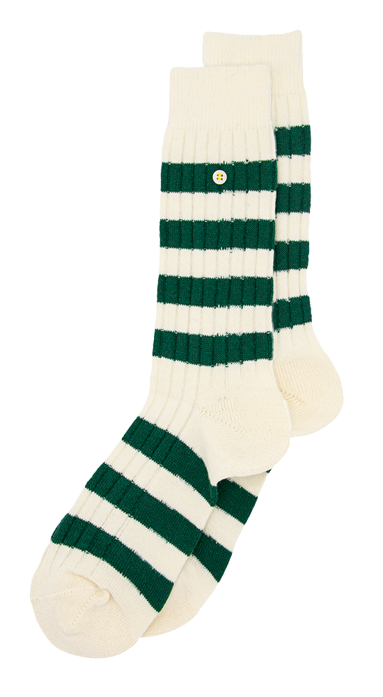 Merino Cosy Rib Stripes | Green