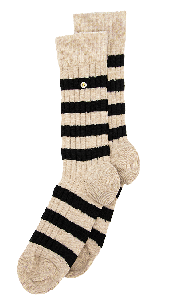 Merino Cosy Rib Stripes | Khaki