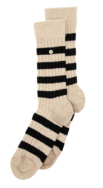 Merino Cosy Rib Stripes | Khaki